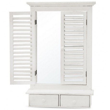 Lustro Prowansalskie z Okiennicami i Szufladkami A