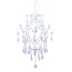 Żyrandol Prowansalski z Kryształkami Biały