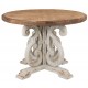 Stół Prowansalski Okrągły Kremowo-Brązowy