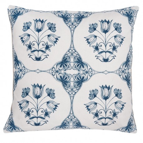 Poszewka Ozdobna w Niebieskie Kwiaty B