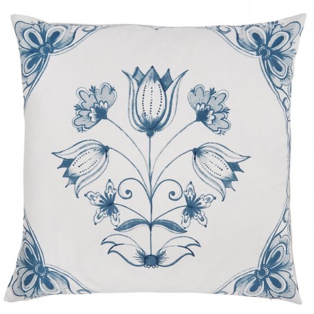 Poszewka Ozdobna w Niebieskie Kwiaty A