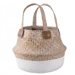 Pleciony Kosz z Trawy Morskiej Z Uchwytami 2B