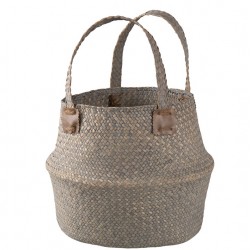 Pleciony Kosz z Trawy Morskiej Z Uchwytami 3A