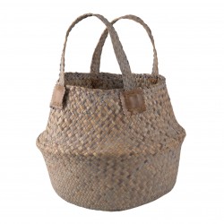 Pleciony Kosz z Trawy Morskiej Z Uchwytami A