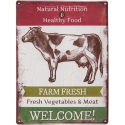 Tabliczka Metalowa Vintage z Krową Clayre & Eef