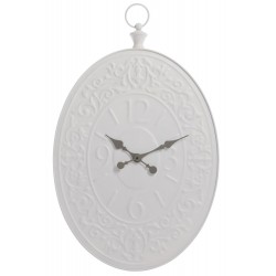 Zegar Prowansalski Biały Owalny