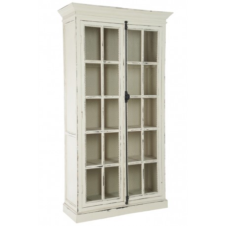 Witryna Prowansalska Czarna z Metalową Siatką