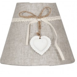 Beżowy Abażur Prowansalski z Sercem A
