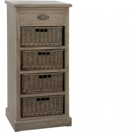 Stolik Kawowy Bielony z Koszami