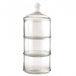 Szklany Pojemnik Na Słodycze Potrójny Wysoki