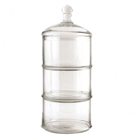 Szklany Pojemnik Na Słodycze Potrójny Wysoki