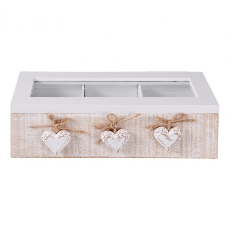 Pudełko Na Herbatę Prowansalskie z Sercami B