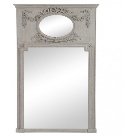 Lustro z Rzeźbieniami Barokowe Szare