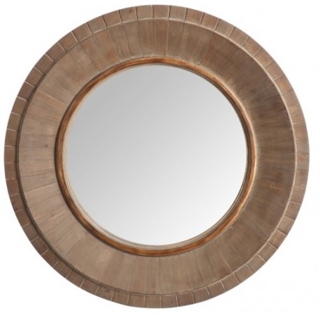 Lustro Okrągłe Białe Przecierane