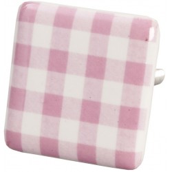 Gałka Meblowa Kwadratowa w Czerwoną Kratę