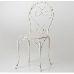 Krzesło Metalowe Prowansalskie Kremowe