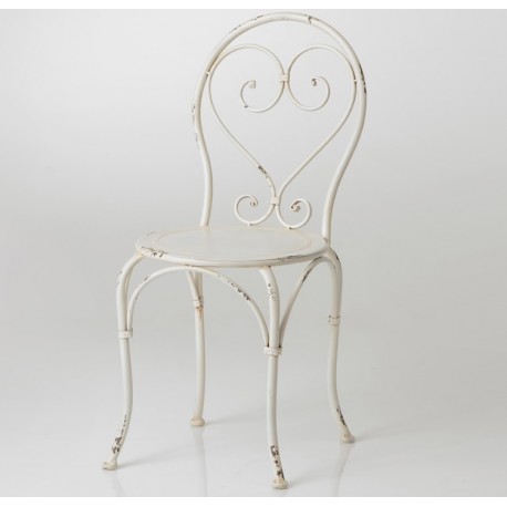 Krzesło Metalowe Prowansalskie Kremowe