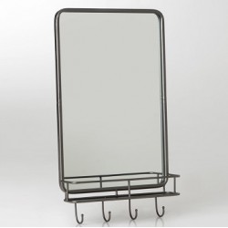 Lustro Industrialne z Półką i z Wieszakami