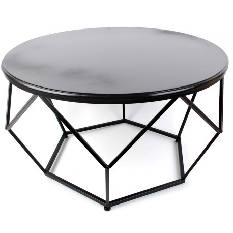 Metalowy Kosz Stolik z Białym Blatem