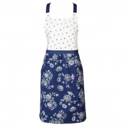 Fartuszek Kuchenny Granatowy w Kwiaty B