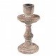 Drewniany Świecznik Bielony A