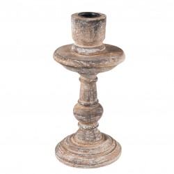 Drewniany Świecznik Bielony A