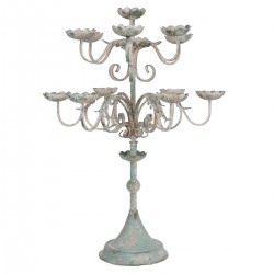 Drewniany Świecznik Prowansalski Szary A