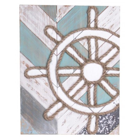 Obraz Marynistyczny z Kołem Sterowym z Liny