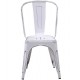 Metalowe Krzesło Industrialne Lofti Białe Przecierane