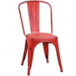 Metalowe Krzesło Industrialne Lofti Białe Przecierane