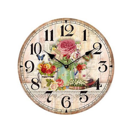 Zegar w Stylu Prowansalskim Kwiaty B