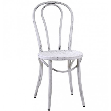 Metalowe Krzesło Industrialne Lofti Białe Przecierane B