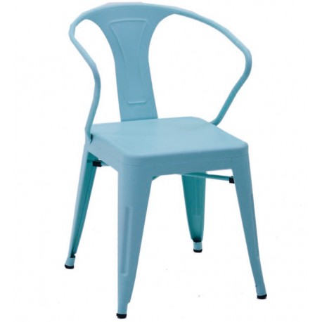 Metalowe Krzesło Industrialne Lofti Białe Przecierane A