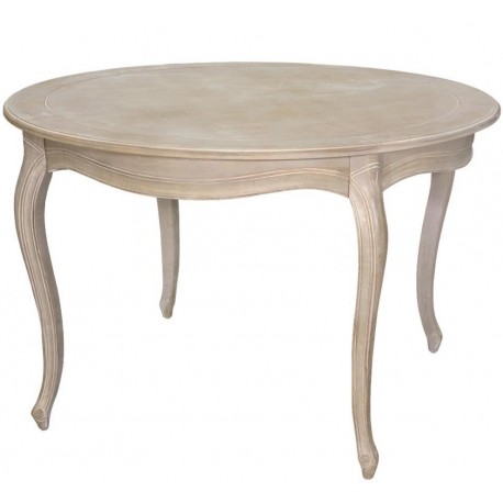 Oryginalny stół w stylu prowanslaskim z okragłym blatem. Ustawiony na czterech, subtelnie zaokrąglonych nogach spfrawi, że nabierzesz apetytu na spotkania rodzinne.