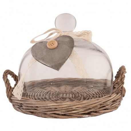Wiklinowa Taca z Kloszem D