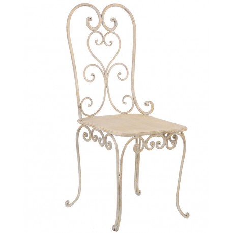 Metalowe Krzesło Prowansalskie Przecierane