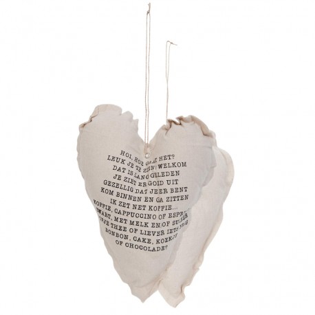 Materiałowa Zawieszka Serce Duża B