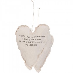 Materiałowa Zawieszka Serce Duża C