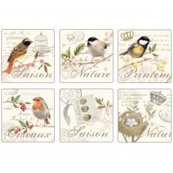 Podkładki Korkowe Pod Kubek Prowansalskie Kremowe - 6szt.