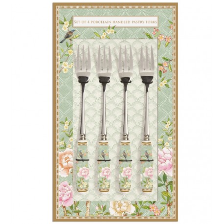 Widelczyki Deserowe Prowansalskie z Kwiatami - 4szt.