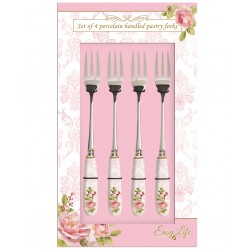 Widelczyki Deserowe Prowansalskie z Kwiatami - 4szt.