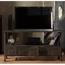 Rustic Stolik z Szufladami na Kółkach