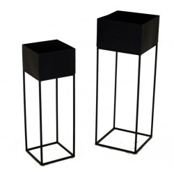 Kwietniki Metalowe Czarne Industrialne 2szt.