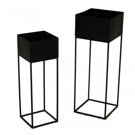 Kwietniki Metalowe Czarne Industrialne 2szt.