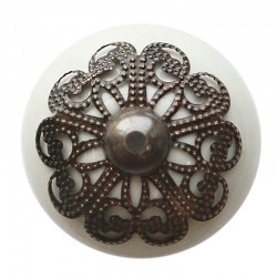 Gałka Meblowa Owalna Chic Antique Szara