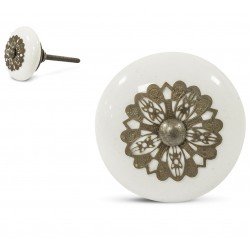 Gałka Meblowa Biało-Złota J