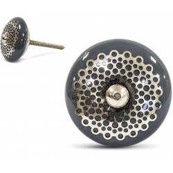 Gałka Meblowa Szaro-Srebrna