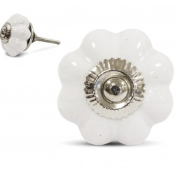 Gałka Meblowa Biało-Srebrna D