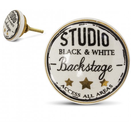 Gałka Meblowa Biało-Srebrna F