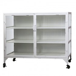 Metalowa Komoda Przeszklona Chic Antique Na Kółkach